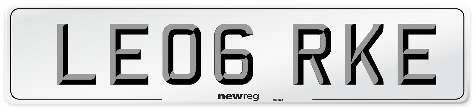 LE06 RKE Number Plate from New Reg